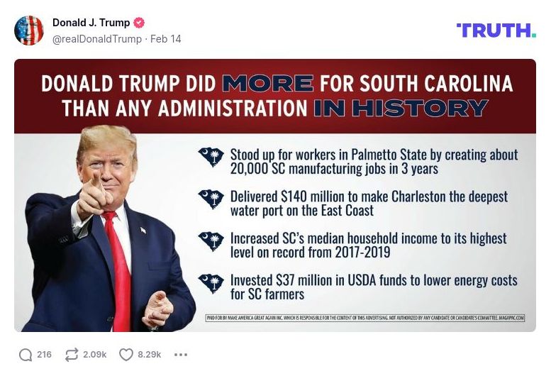 Post image from Donald Trump