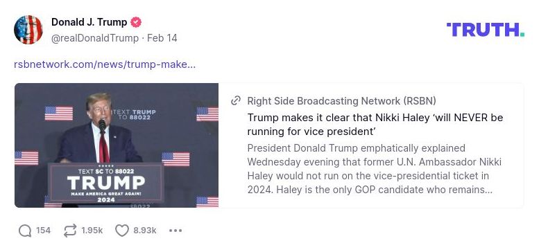 Post image from Donald Trump