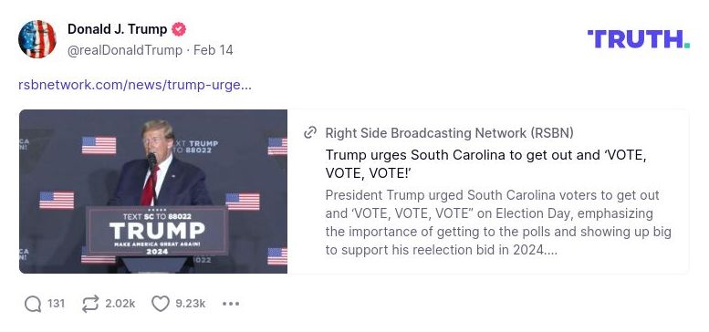 Post image from Donald Trump