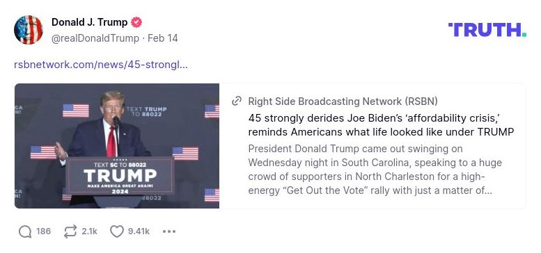 Post image from Donald Trump