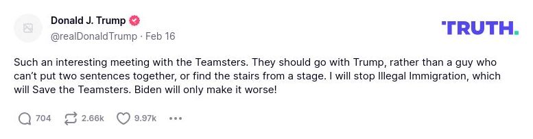 Post preview from Donald Trump