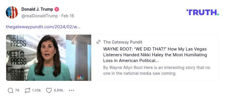 Post image from Donald Trump