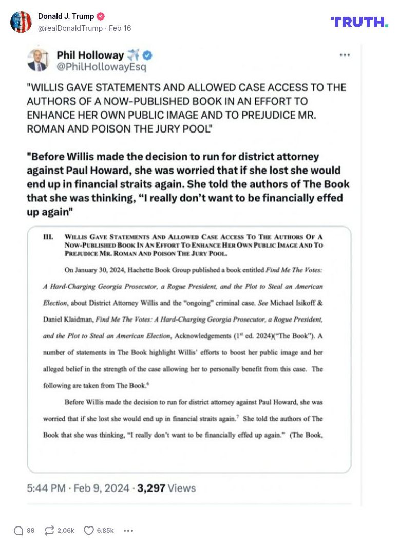 Post image from Donald Trump