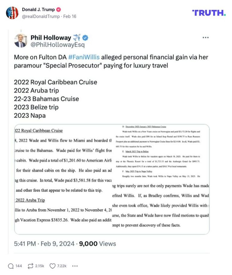 Post image from Donald Trump