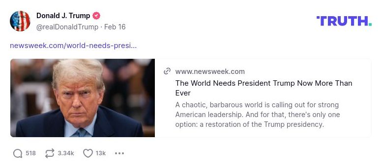 Post image from Donald Trump