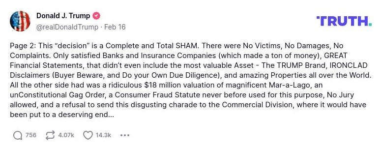 Post image from Donald Trump