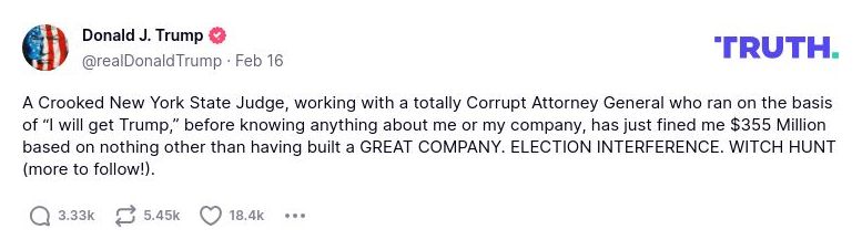 Post image from Donald Trump