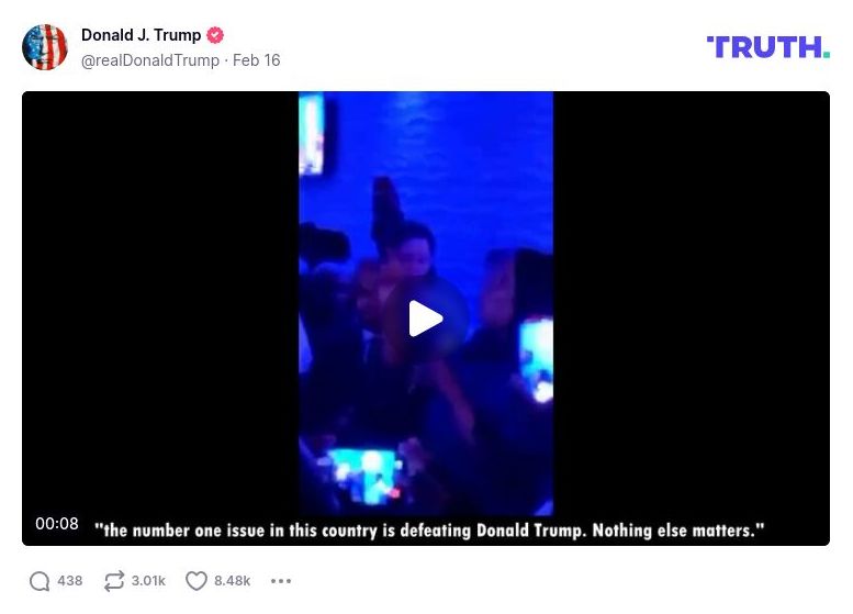 Post image from Donald Trump