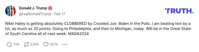 Post image from Donald Trump