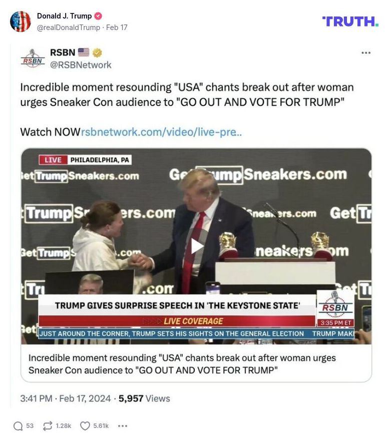 Post image from Donald Trump