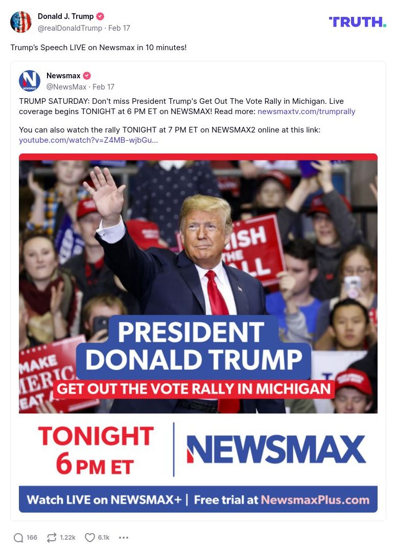 Post image from Donald Trump