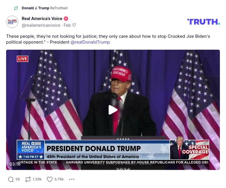 Post image from Donald Trump