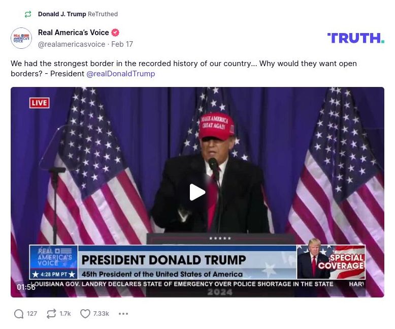 Post image from Donald Trump