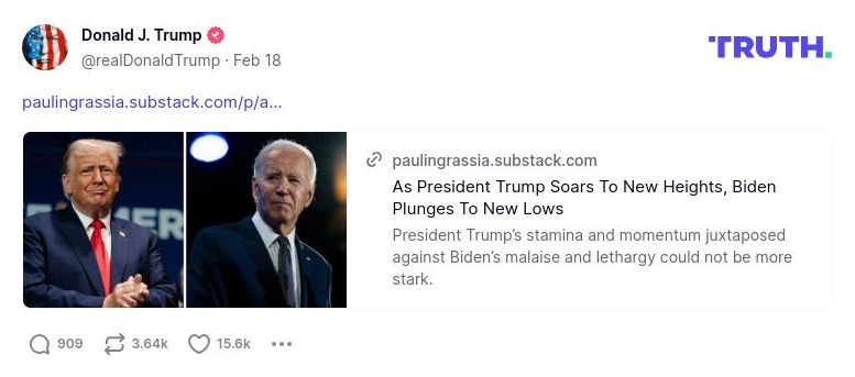 Post image from Donald Trump