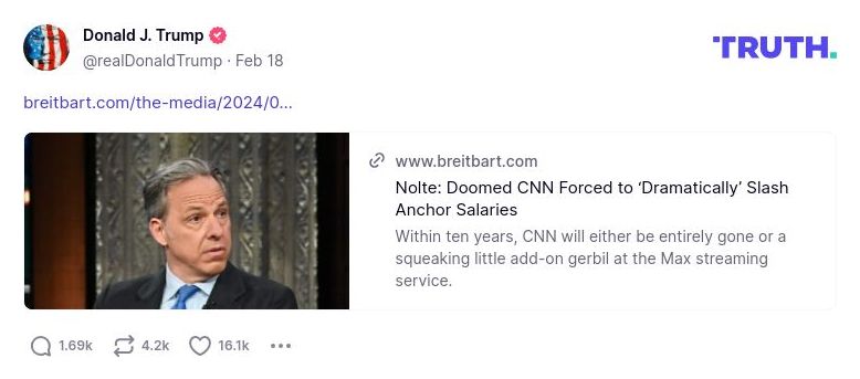 Post preview from Donald Trump