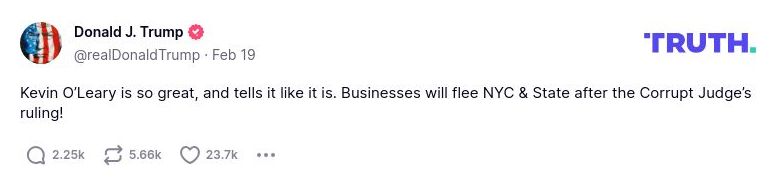 Post image from Donald Trump