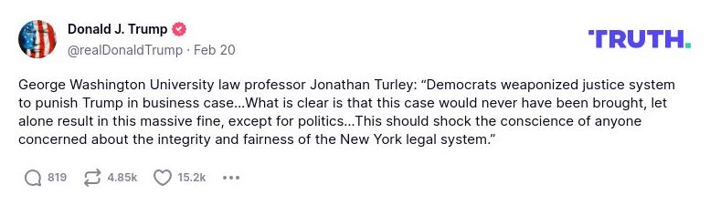 Post image from Donald Trump