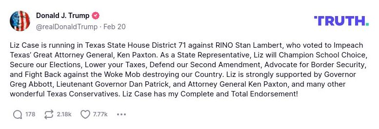 Post image from Donald Trump