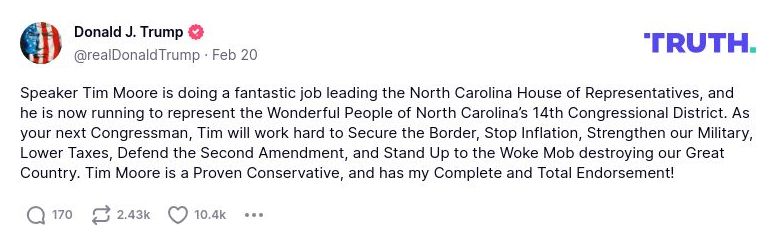 Post preview from Donald Trump