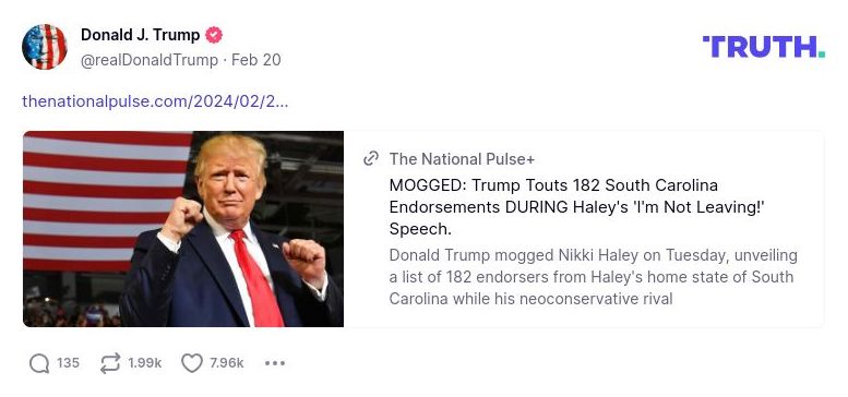 Post image from Donald Trump