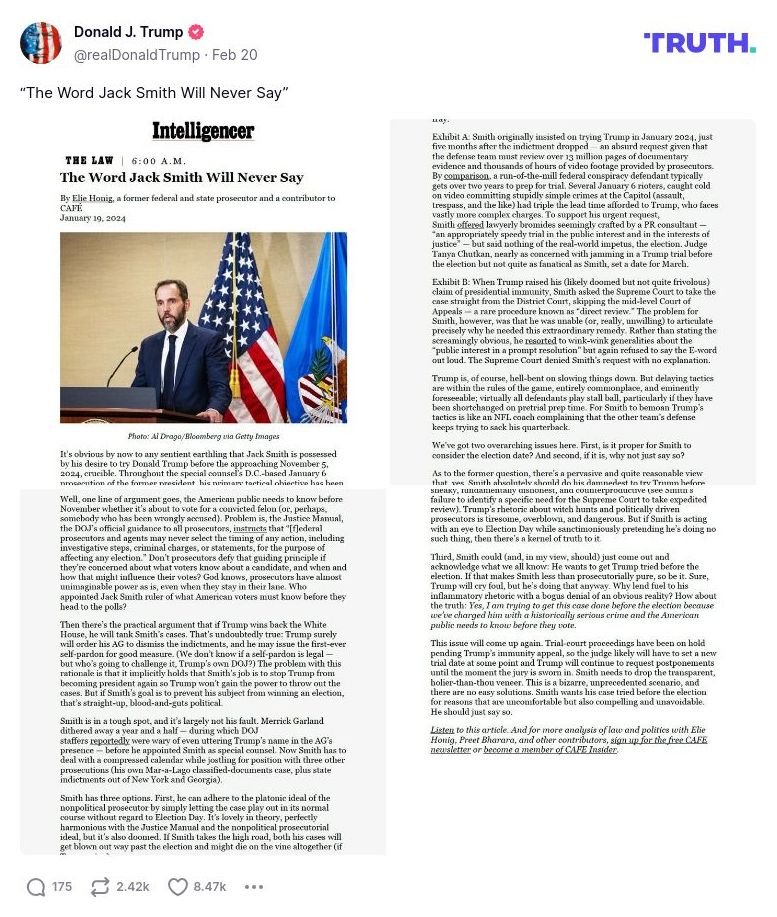 Post image from Donald Trump