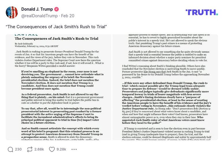 Post image from Donald Trump