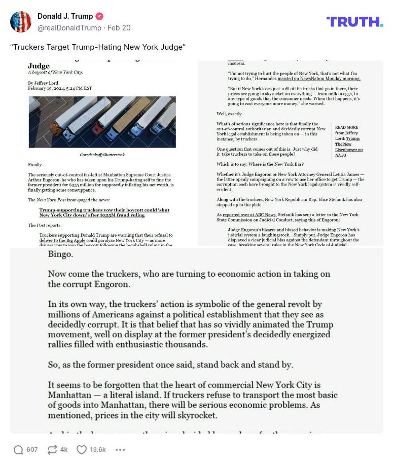 Post image from Donald Trump