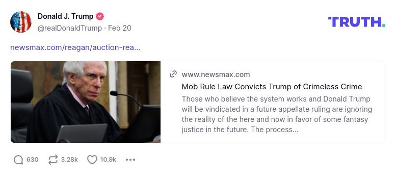 Post image from Donald Trump