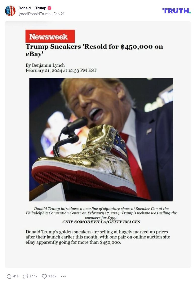 Post image from Donald Trump