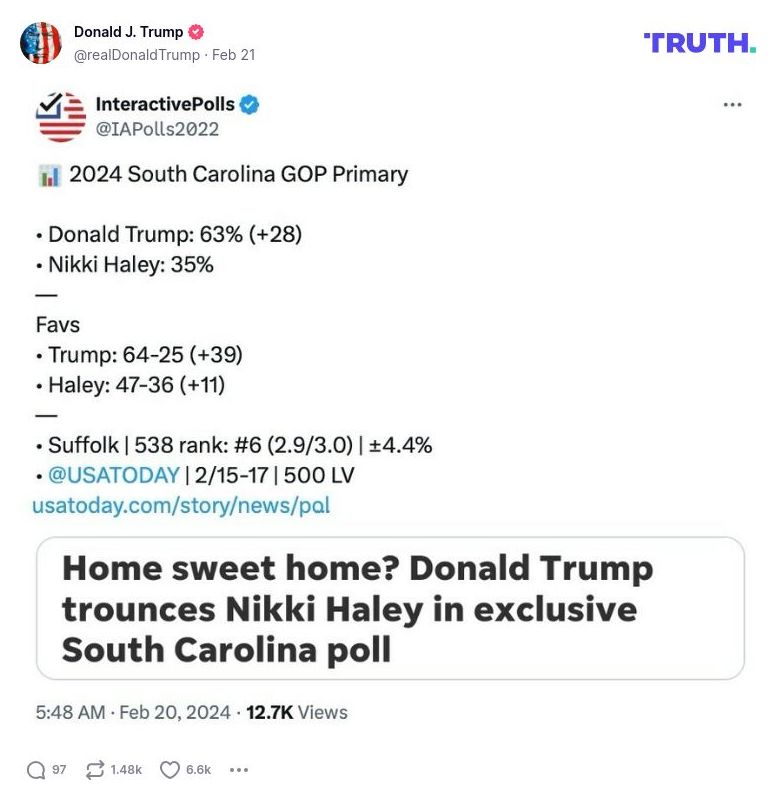 Post image from Donald Trump