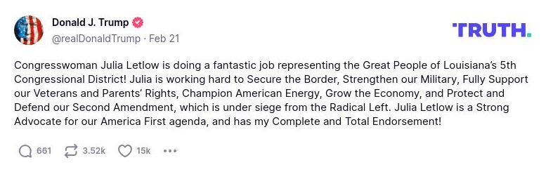 Post image from Donald Trump