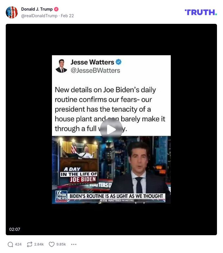 Post image from Donald Trump