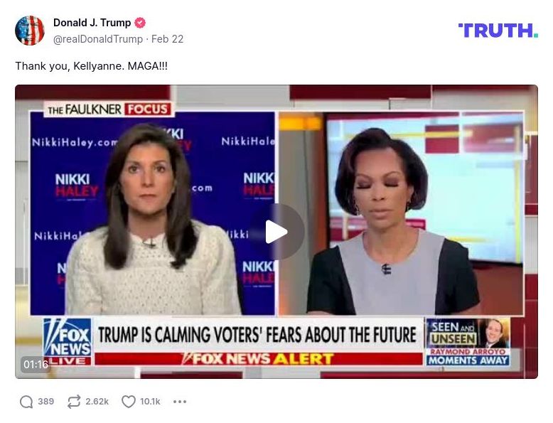 Post image from Donald Trump