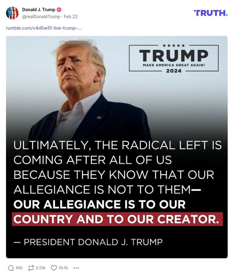 Post image from Donald Trump