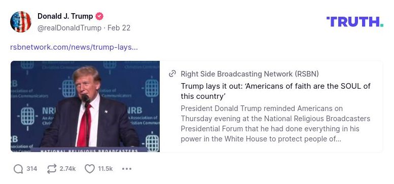 Post image from Donald Trump