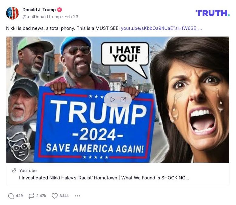 Post image from Donald Trump