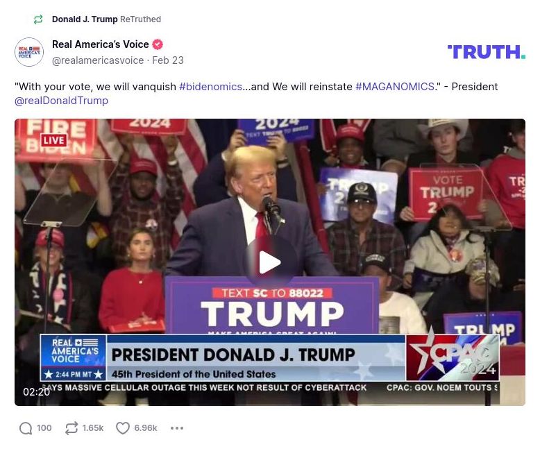 Post image from Donald Trump