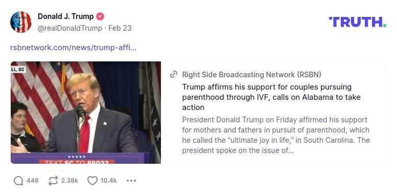 Post image from Donald Trump