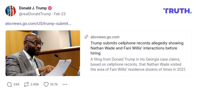 Post image from Donald Trump