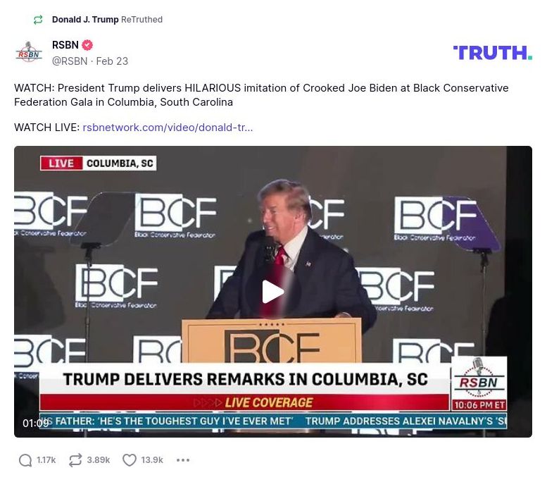 Post image from Donald Trump