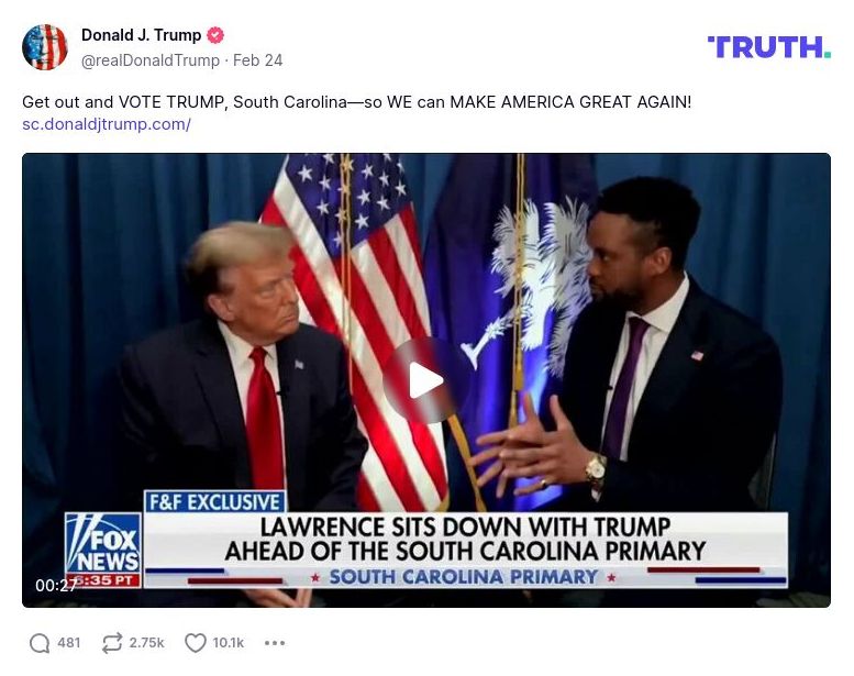 Post image from Donald Trump