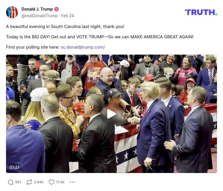 Post image from Donald Trump