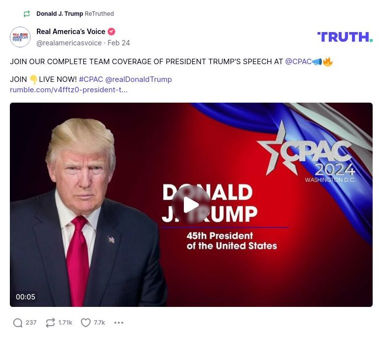 Post image from Donald Trump