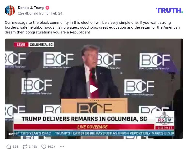 Post image from Donald Trump