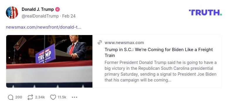 Post image from Donald Trump