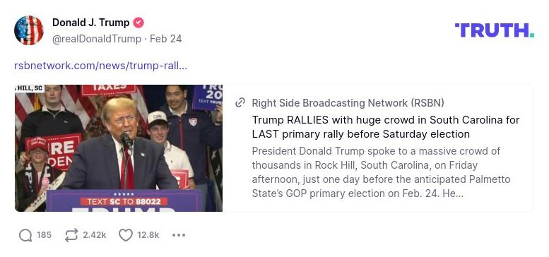 Post image from Donald Trump