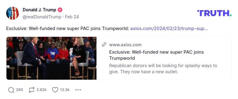 Post image from Donald Trump