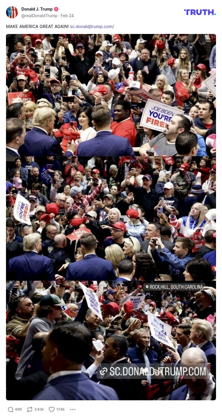 Post image from Donald Trump