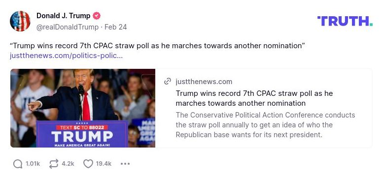 Post image from Donald Trump