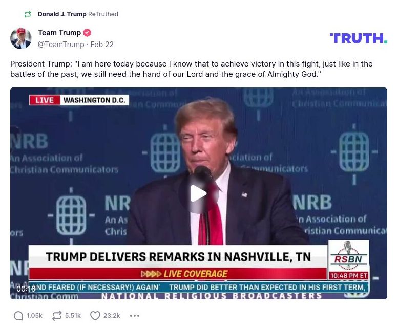 Post image from Donald Trump